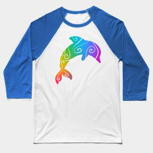 Rainbow Dolphin Baseball T-Shirt